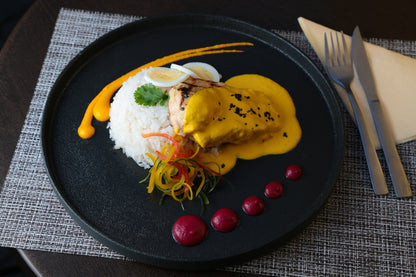 Guiso de Ají de Gallina Cortesía arroz Peruano