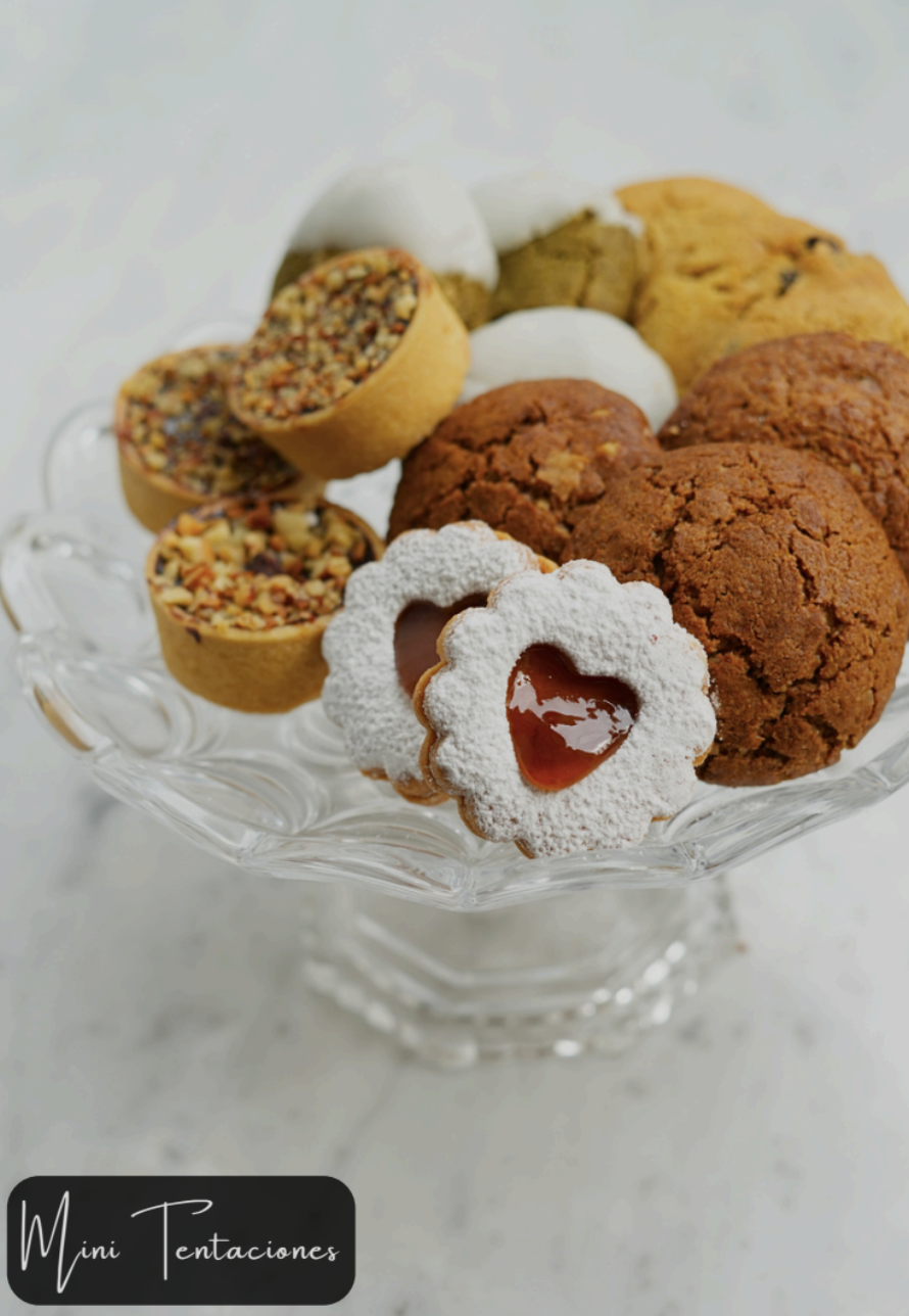 Assorted mini pastries and cookies