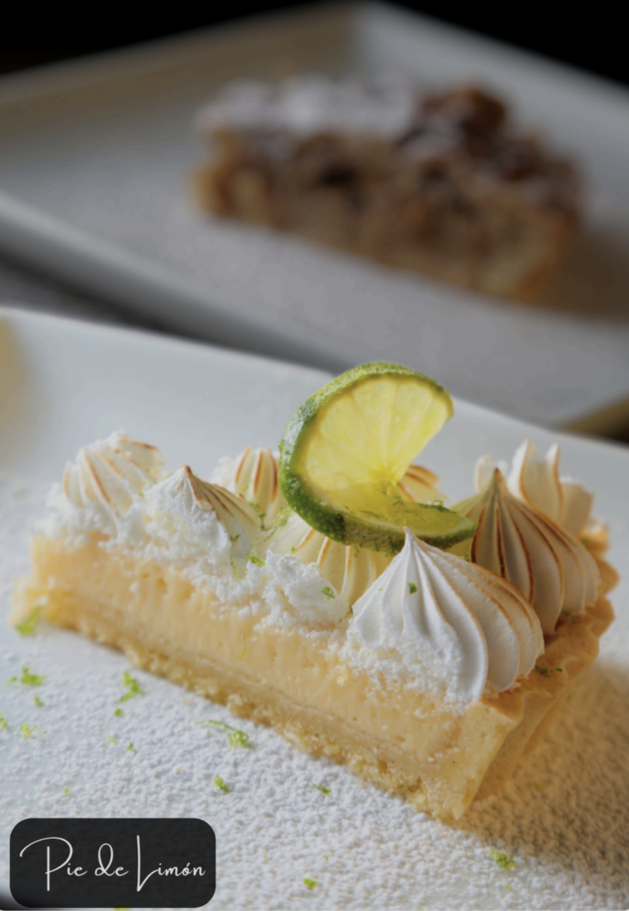 Elegant lemon pie with decorative meringue